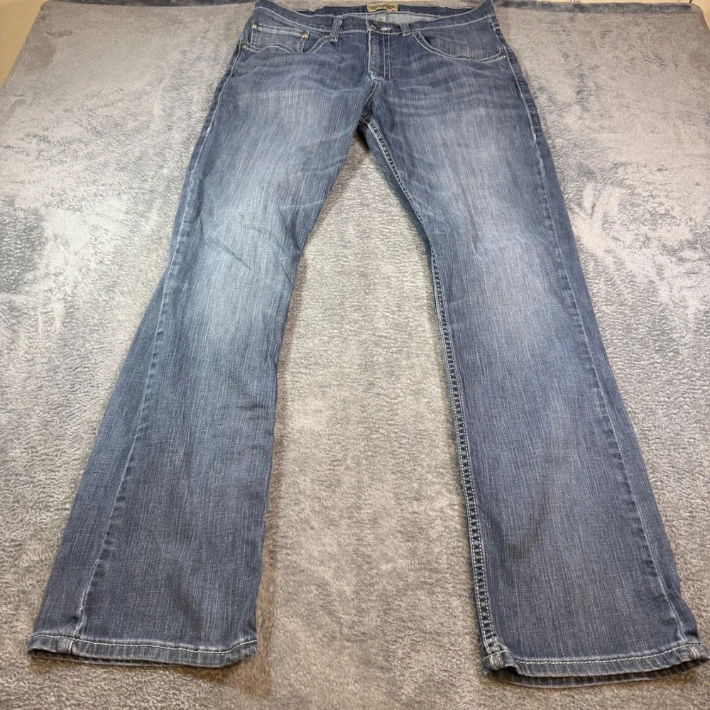 Wrangler 20X No. 42 Vintage Straight Leg Blue Jeans Mens 34x34 Medium Wash